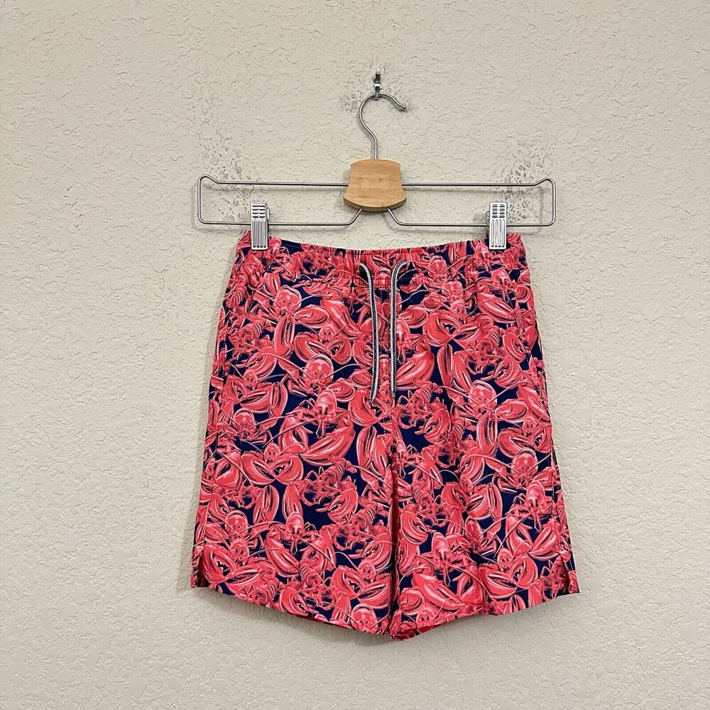 NWT PETER MILLAR Crown Lobstah Bake Swim Trunk in Red Boy's